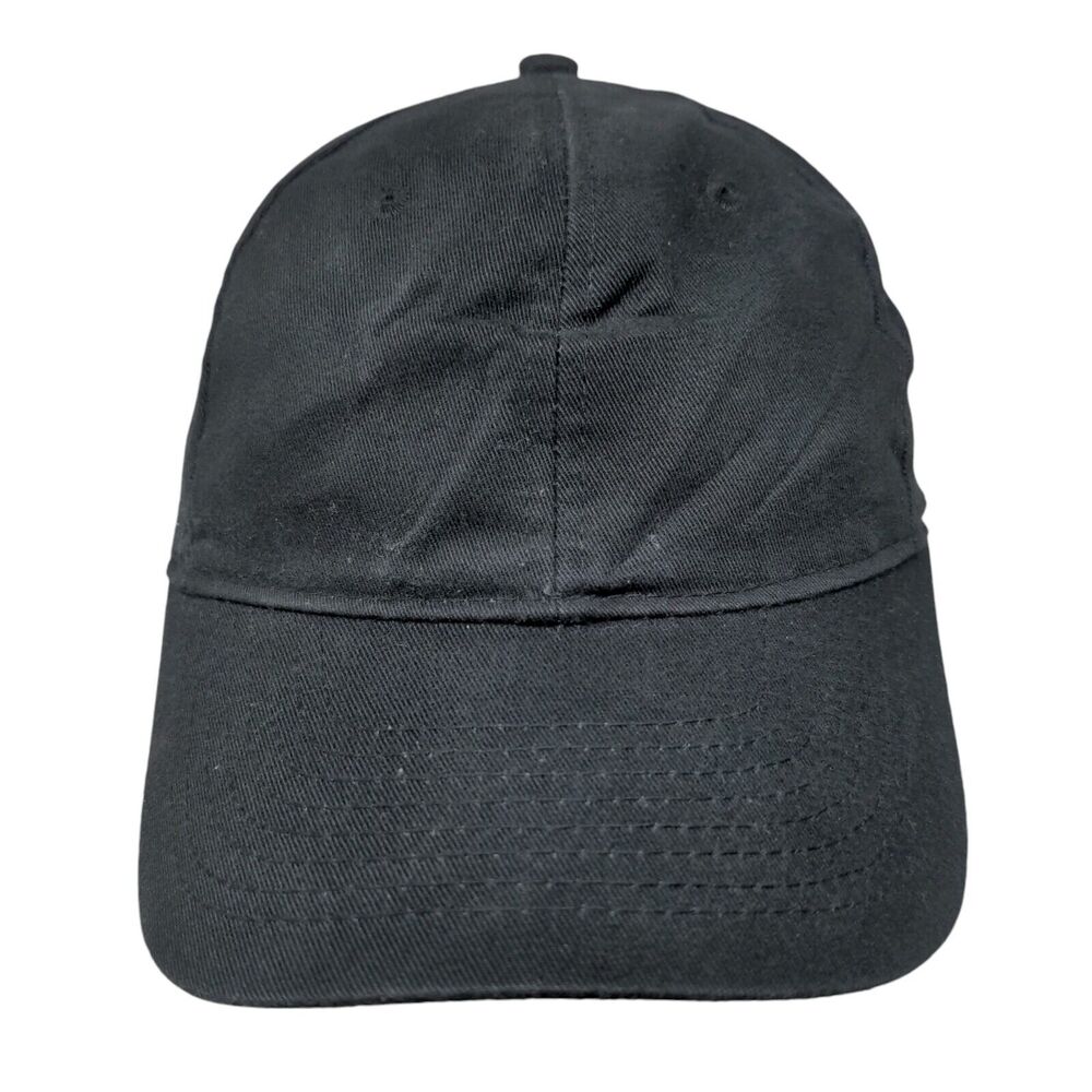 Unbranded Strapback Hat Black One Size Adjustable Vented Holes Blank